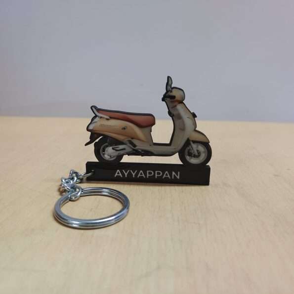 Customized Suzuki Access 125 Pearl Shining Beige SE Colorful Scooter Shape Gel Number Plate Keychain