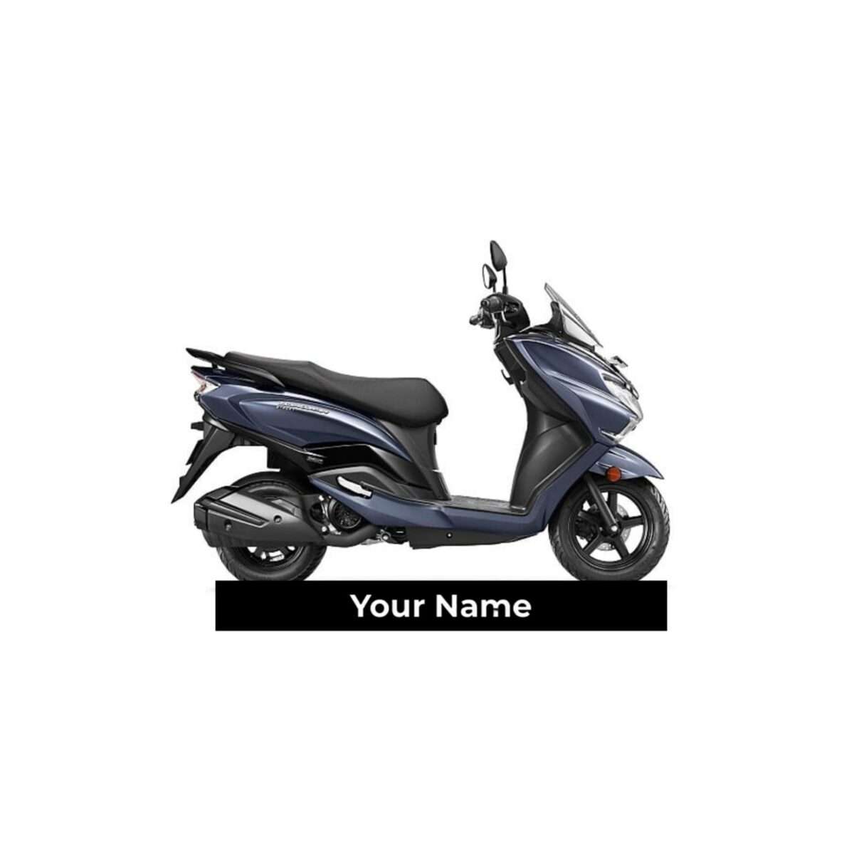 Customized Suzuki Burgman Street 125 Glossy Grey Colorful Scooter Shape Gel Number Plate Keychain