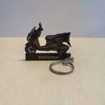 Customized Suzuki Burgman Street 125 Metallic Matte Black No. 2 Colorful Scooter Shape Gel Number Plate Keychain (2)