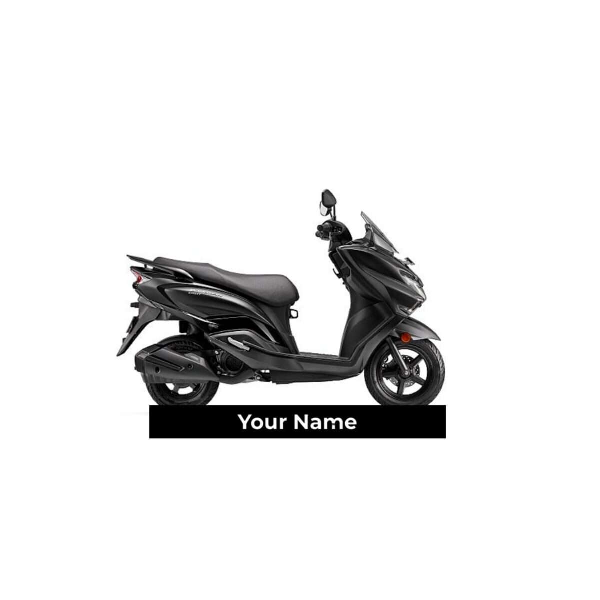 Customized Suzuki Burgman Street 125 Metallic Matte Black (Std) Colorful Scooter Shape Gel Number Plate Keychain