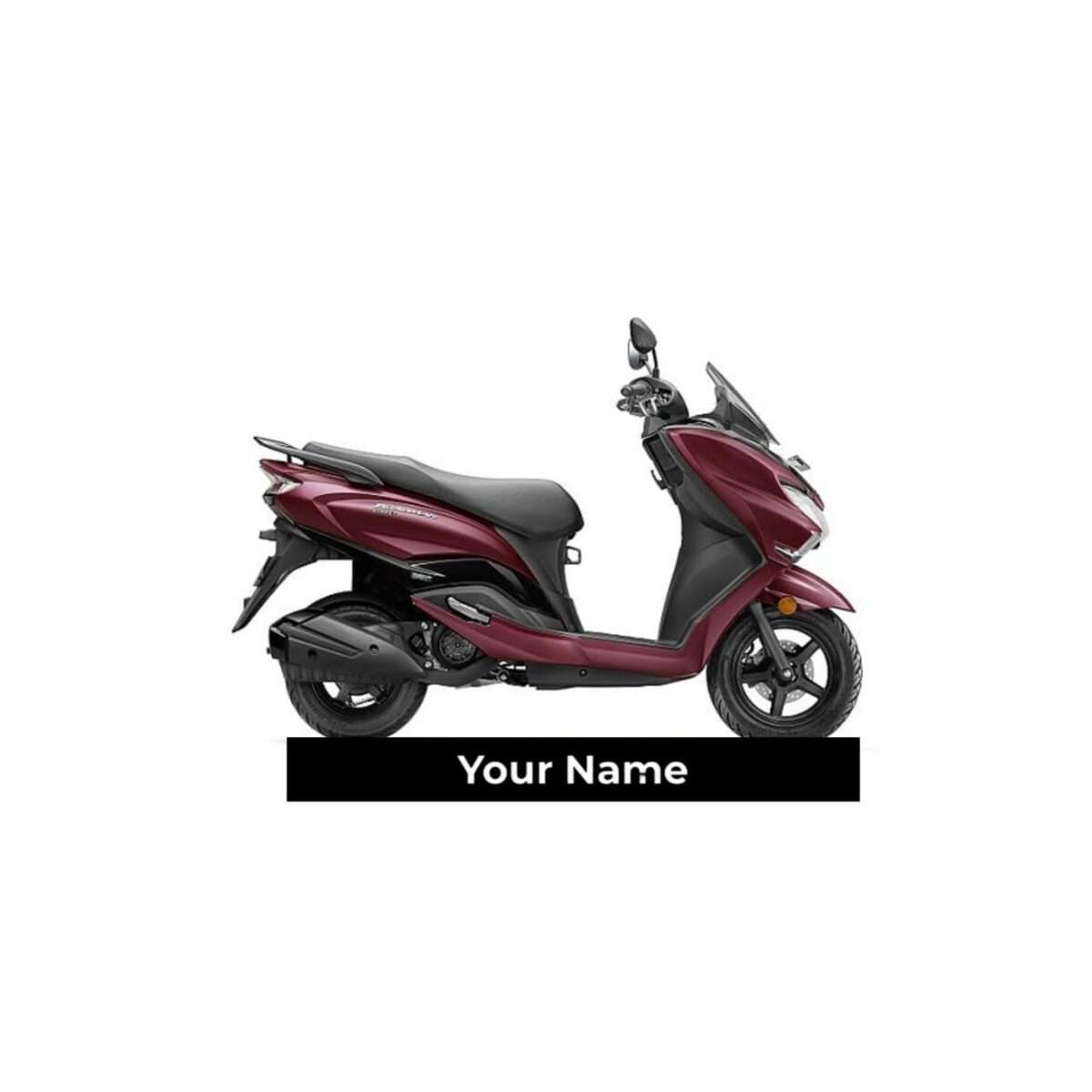 Customized Suzuki Burgman Street 125 Metallic Matte Bordeaux Red (Std) Colorful Scooter Shape Gel Number Plate Keychain