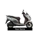 Customized Suzuki Burgman Street 125 Metallic Matte Platinum Silver No. 2 SAB Colorful Scooter Shape Gel Number Plate Keychain