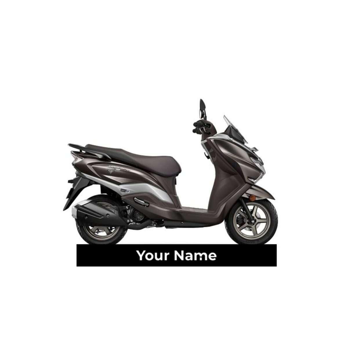 Customized Suzuki Burgman Street 125 Metallic Royal Bronze QS4 Colorful Scooter Shape Gel Number Plate Keychain