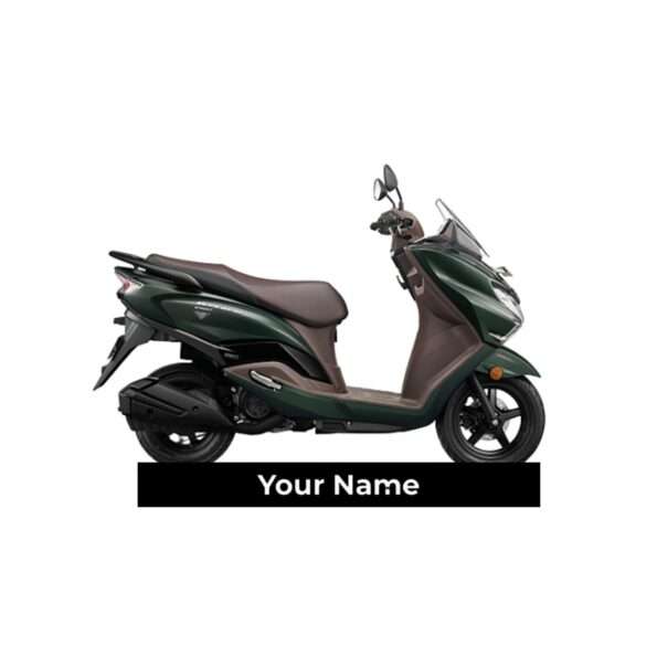 Customized Suzuki Burgman Street 125 Pearl Matte Shadow Green Colorful Scooter Shape Gel Number Plate Keychain