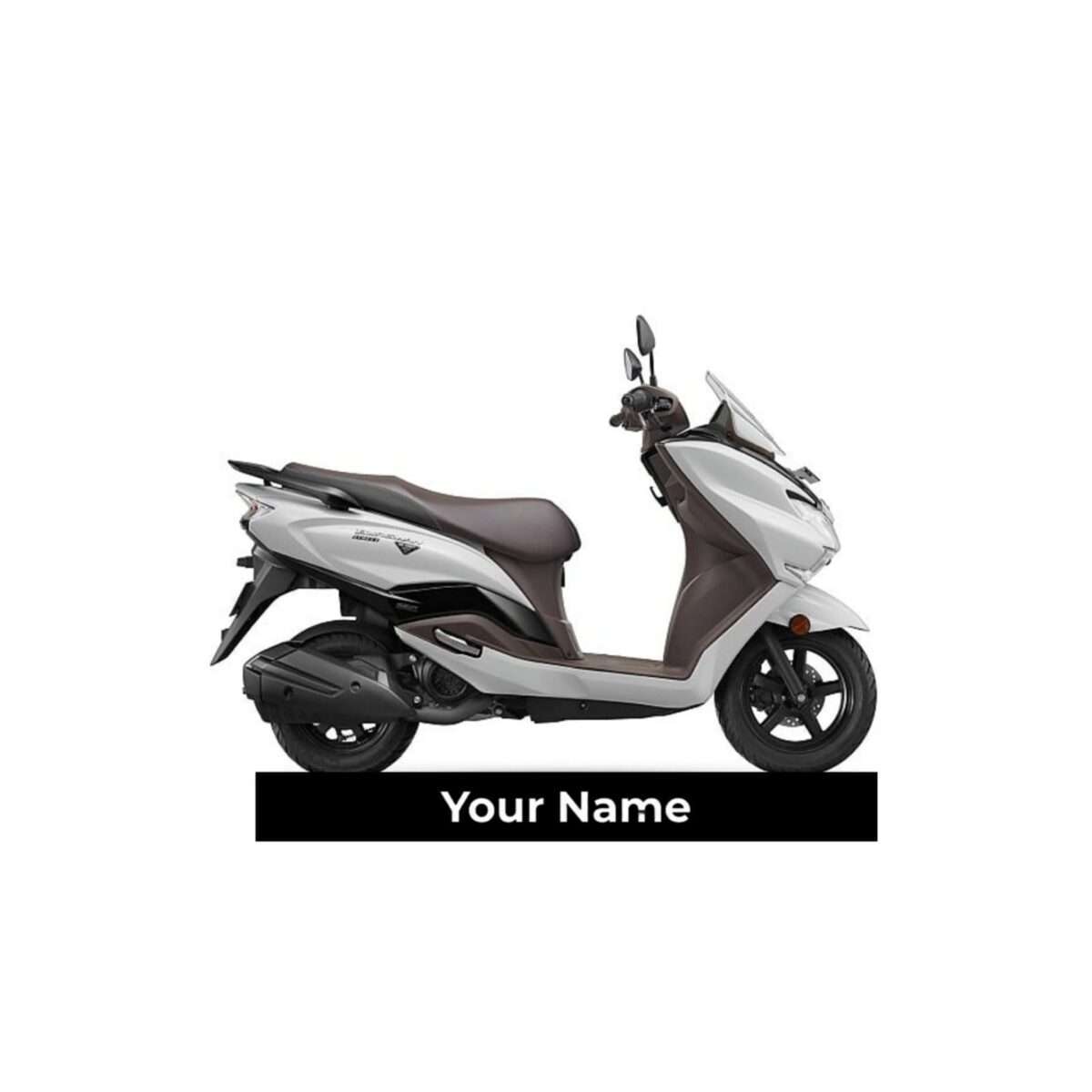 Customized Suzuki Burgman Street 125 Pearl Mirage White Colorful Scooter Shape Gel Number Plate Keychain