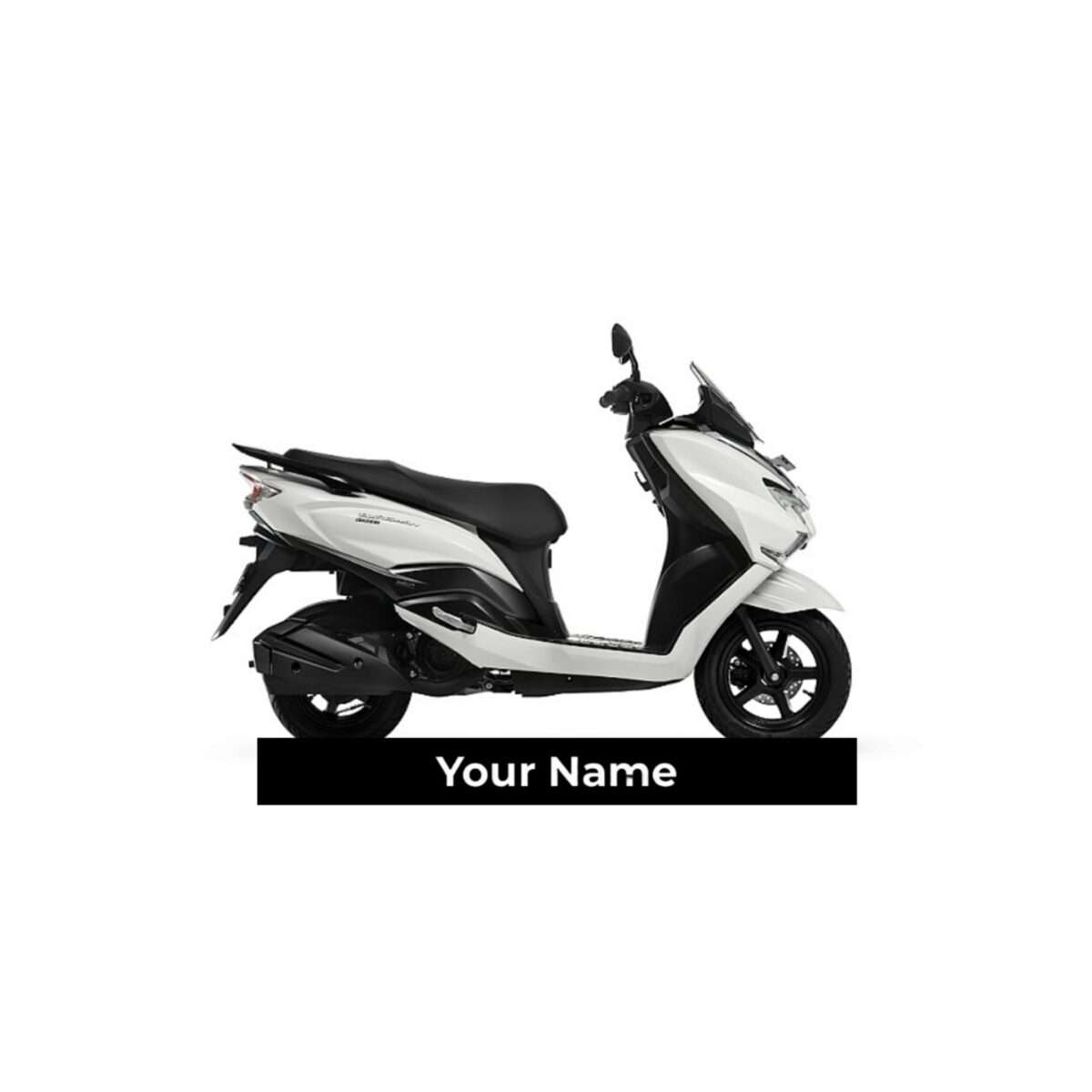 Customized Suzuki Burgman Street 125 Pearl Mirage White (Std) Colorful Scooter Shape Gel Number Plate Keychain
