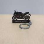 Customized Suzuki Gixxer SF Glass Sparkle Black Colorful Bike Shape Gel Number Plate Keychain (2)