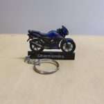 Customized TVS Apache RTR 160 Matte Blue Colorful Bike Shape Gel Number Plate Keychain