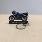 Customized TVS Apache RTR 160 Matte Blue Colorful Bike Shape Gel Number Plate Keychain