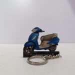 Customized TVS Jupiter ZX Starlight Blue Colorful Scooter Shape Gel Number Plate Keychain (2)
