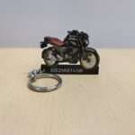 Customized Yamaha FZ-S DLX Features Metallic Black Colorful Bike Shape Gel Number Plate Keychain