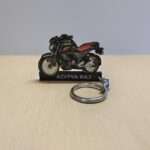 Customized Yamaha FZ-S DLX Features Metallic Black Colorful Bike Shape Gel Number Plate Keychain (2)