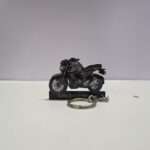 Customized Yamaha FZ-S FI V4 DLX Metallic Grey Colorful Bike Shape Gel Number Plate Keychain (2)