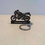 Customized Yamaha FZ X Metallic Black Colorful Bike Shape Gel Number Plate Keychain (2)