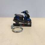 Customized Yamaha Fascino 125 Dark Matte Blue-Disc Colorful Scooter Shape Gel Number Plate Keychain