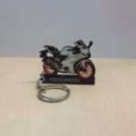 Customized Yamaha R15 V4 Intensity White Colorful Bike Shape Gel Number Plate Keychain