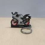Customized Yamaha R15 V4 Intensity White Colorful Bike Shape Gel Number Plate Keychain (2)