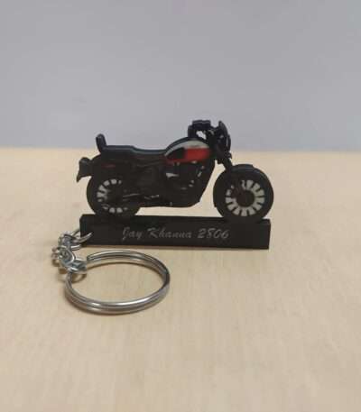 Customized Yezdi Roadster Crimson Dual Tone Colorful Bike Shape Gel Keychain