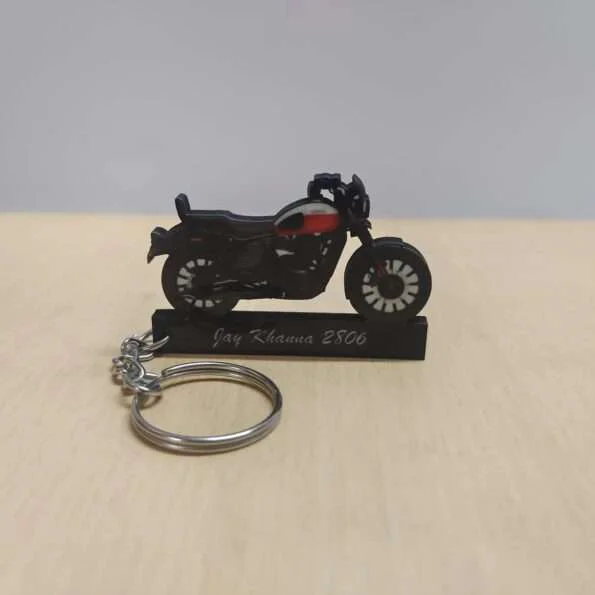 Customized Yezdi Roadster Crimson Dual Tone Colorful Bike Shape Gel Keychain