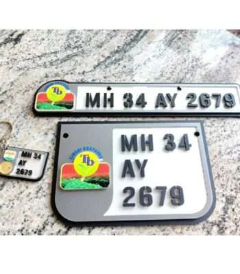 Acrylic Number Plate With Personalized Logo For Royal Enfield