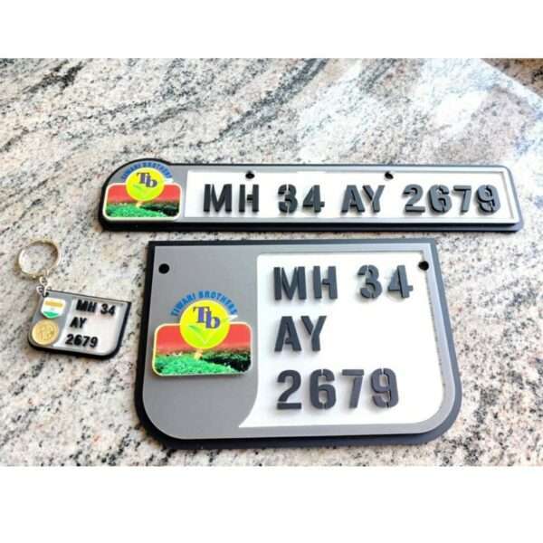 Acrylic Number Plate With Personalized Logo For Royal Enfield