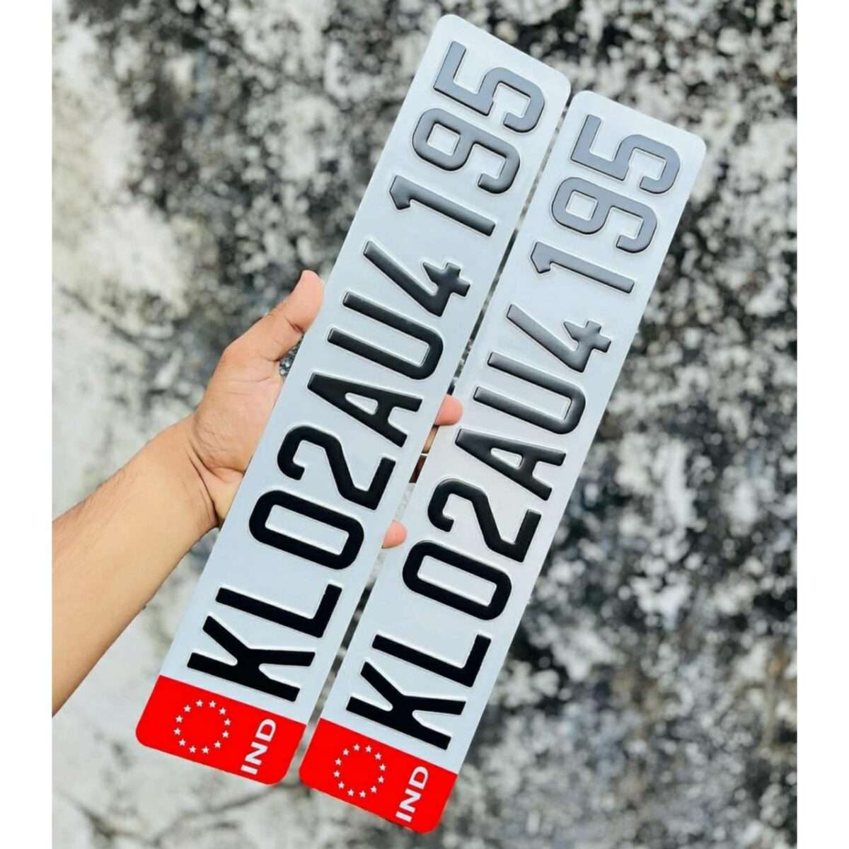 Aluminum Number Plate With IND Logo For All Cars (4)