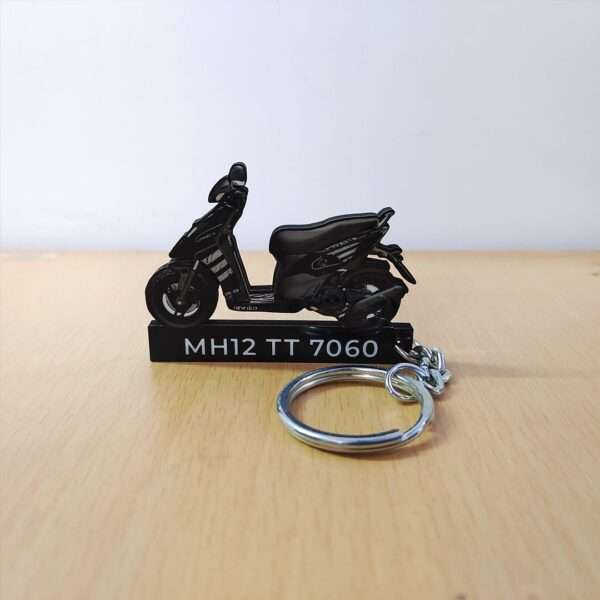 Customized Aprilia Storm 125 Black Colorful Scooter Shape Gel Number Plate Keychain