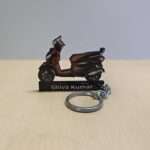 Customized Hero Pleasure + Xtec Matte Black Colorful Scooter Shape Gel Number Plate Keychain (2)