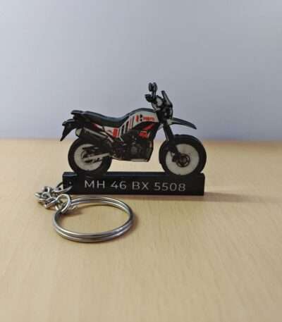 Customized Hero Xpulse 200 4V Rally Edition Pearl Fadeless White Colorful Bike Shape Gel Number Plate Keychain