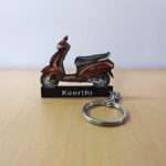 Customized Honda Activa 5G Majestic Brown Metallic Colorful Scooter Shape Gel Number Plate Keychain