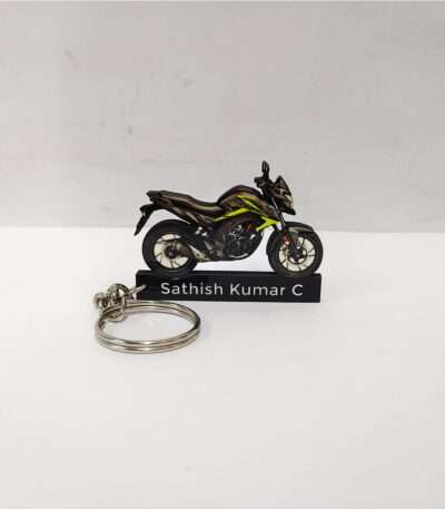 Customized Honda CB Hornet 160R Striking Green Colorful Bike Shape Gel Number Plate Keychain