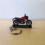 Customized Honda CB350RS Radiant Red Metallic Colorful Bike Shape Gel Number Plate Keychain