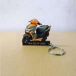 Customized Honda Dio Vibrant Orange Colorful Scooter Shape Gel Number Plate Keychain