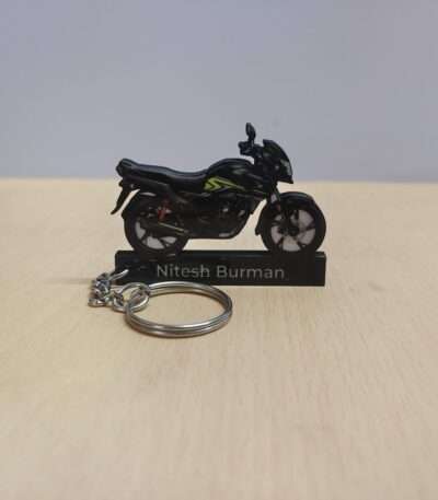 Customized Honda SP 125 Pearl Siren Blue Striking Green Colorful Bike Shape Gel Number Plate Keychain