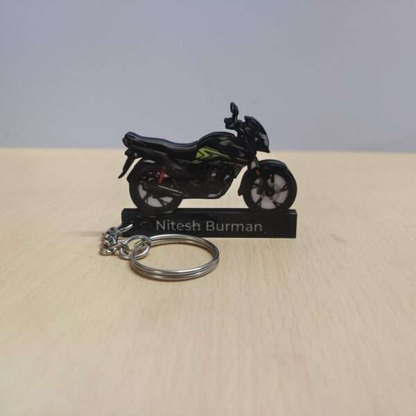 Customized Honda SP 125 Pearl Siren Blue Striking Green Colorful Bike Shape Gel Number Plate Keychain