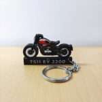 Customized Jawa 42 Bobber Jasper Red Colorful Bike Shape Gel Number Plate Keychain