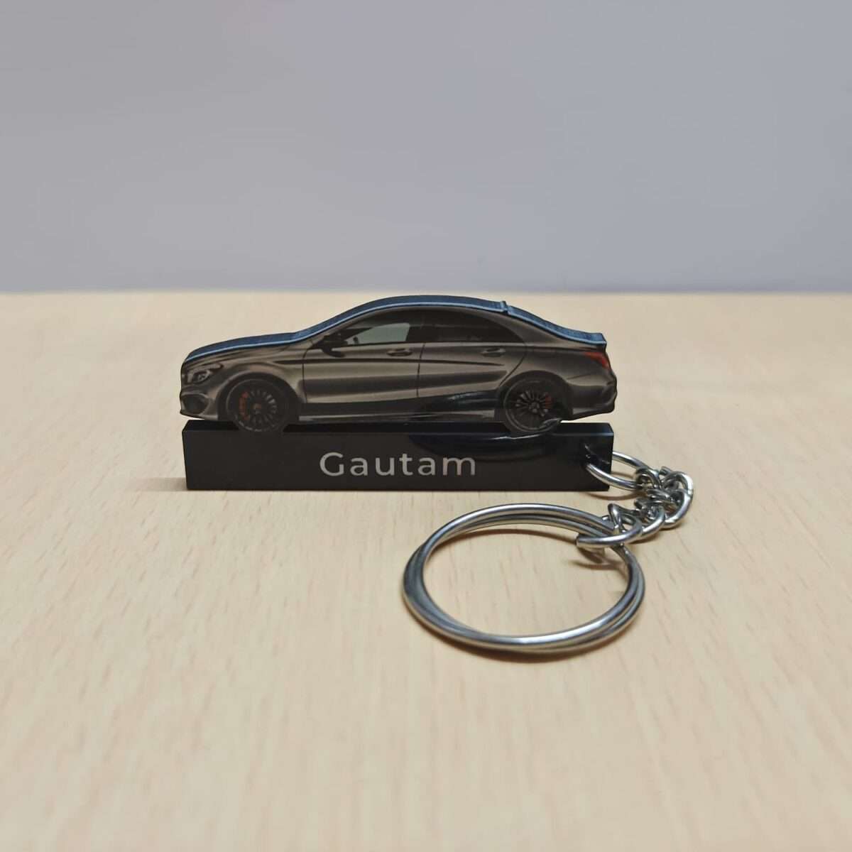 Customized Mercedes-Benz CLA 45 AMG Mountain Grey Colorful Car Shape Gel Number Plate Keychain (2)