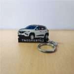 Customized Renault Kwid Ice Cool White Colorful Car Shape Gel Number Plate Keychain