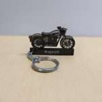 Customized Royal Enfield Classic Reborn 350 Gunmetal Grey Colorful Bike Shape Gel Number Plate Keychain