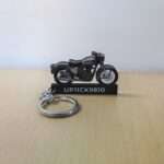 Customized Royal Enfield Classic Reborn 350 Single Marsh Grey Colorful Bike Shape Gel Number Plate Keychain