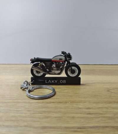 Customized Royal Enfield Interceptor 650 Baker Express Colorful Bike Shape Gel Number Plate Keychain