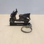Customized Suzuki Burgman Street 125 Glossy Grey colorful Scooter Shape Gel Number Plate Keychain (02)