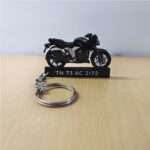 Customized TVS Apache RTR 160 4V Knight Black Colorful Bike Shape Gel Number Plate Keychain