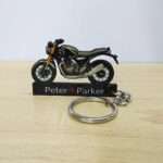 Customized Triumph Speed 400 Phantom Black Storm Grey Colorful Bike Shape Gel Number Plate Keychain (2)