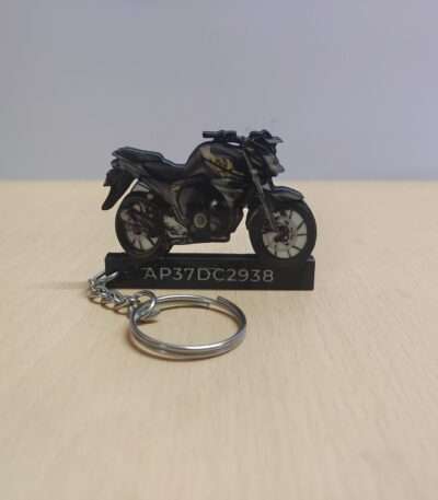 Customized Yamaha FZS FI (V 2.0) Matte Green Colorful Bike Shape Gel Number Plate Keychain
