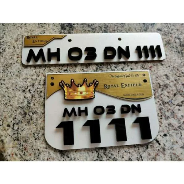 King Edition Acrylic Number Plate For Royal Enfield