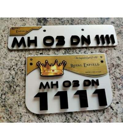 King Edition Acrylic Number Plate For Royal Enfield