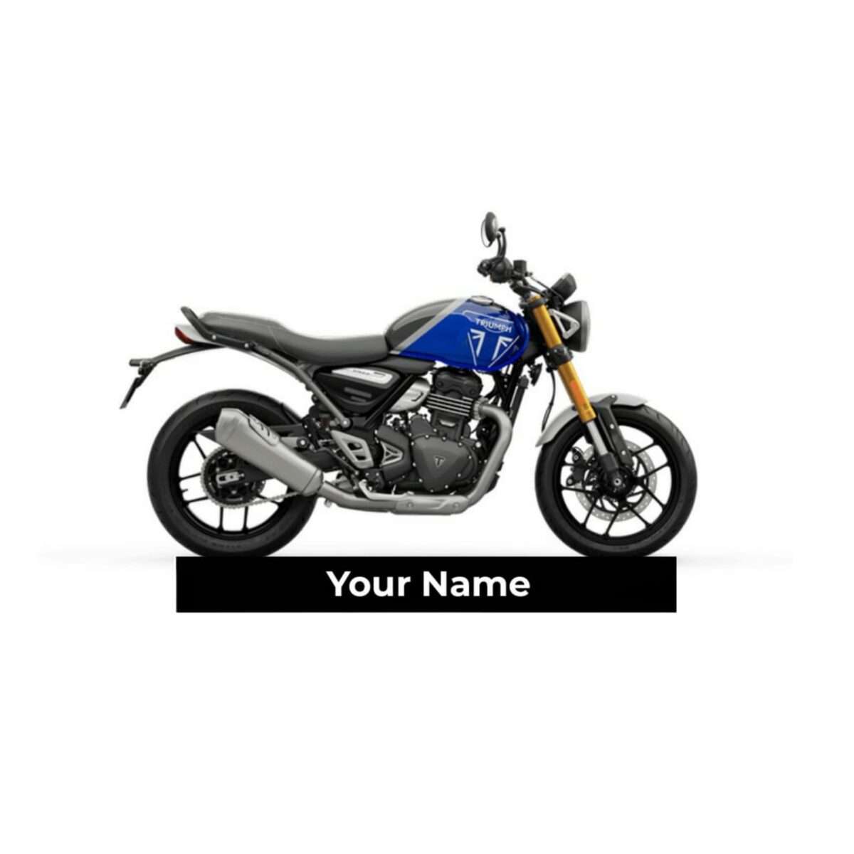 Triumph Speed 400 Caspian Blue Storm Grey Colorful Bike Shape Gel Number Plate Keychain