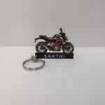 Customized KTM 250 Duke (2021) Silver Metallic Colorful Bike Shape Gel Number Plate Keychain