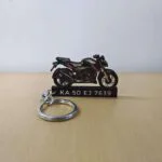 Customized TVS Apache RTR 200 4V Gloss Black Colorful Bike Shape Gel Number Plate Keychain
